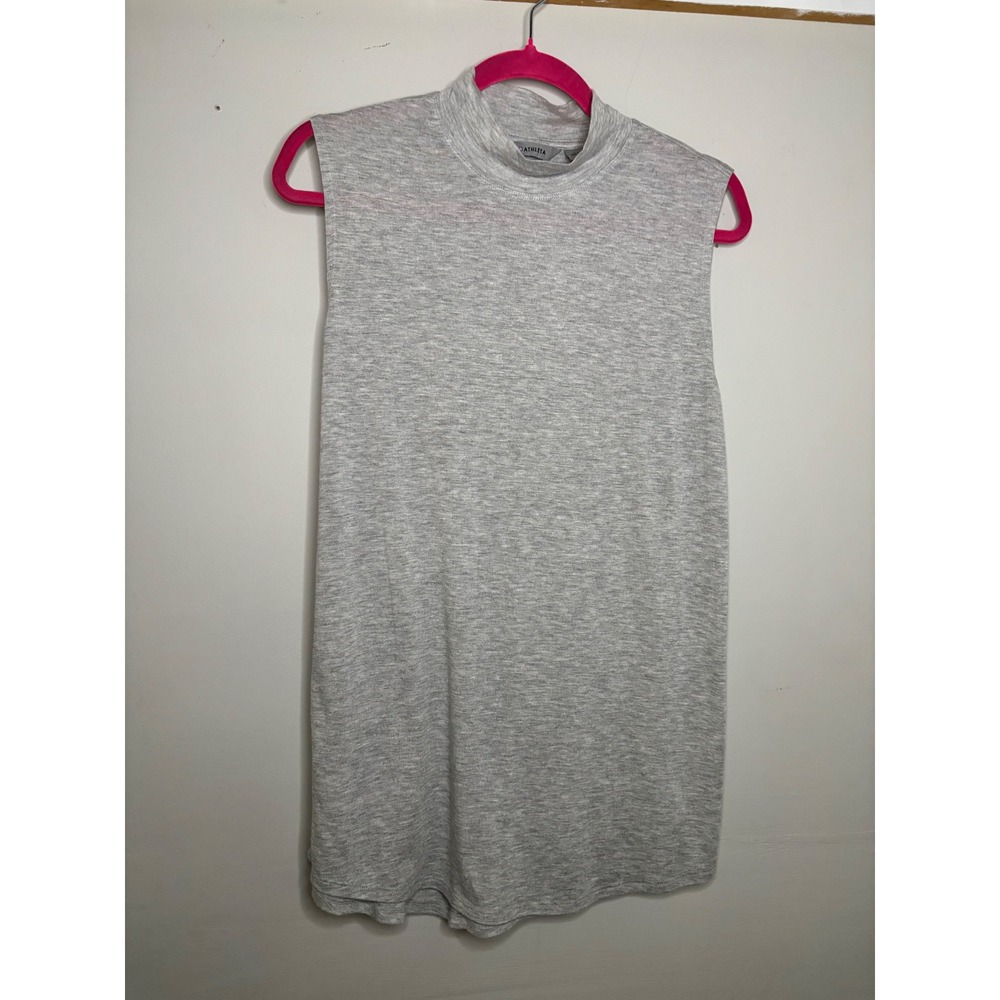 Athleta Mock Neck Sleeveless Tank Top Gray Heathered Athleisure S